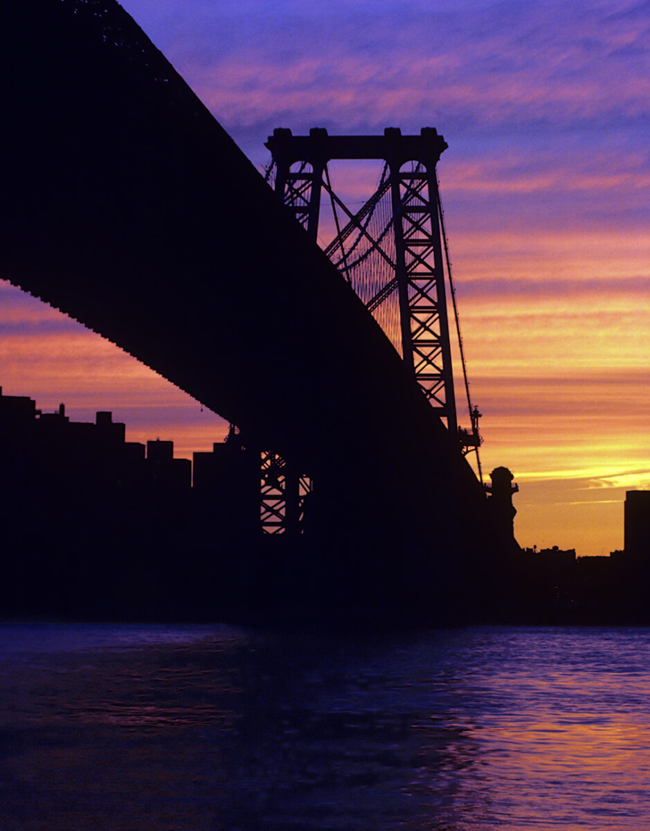 williamsburg waterfront 1980s Williiamsurg Bridge sunset