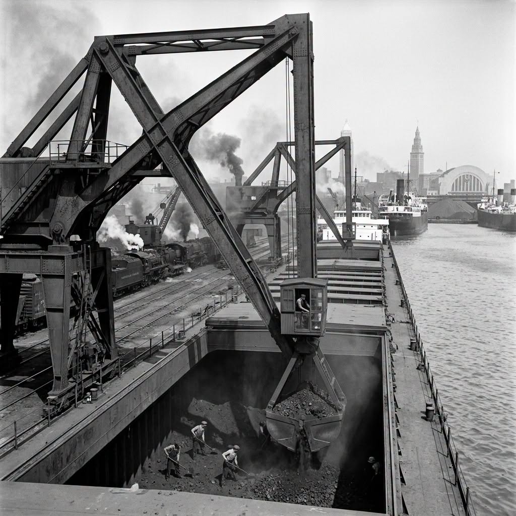 FAKE IMAGE OF HULLET ORE UNLOADER AND CITY