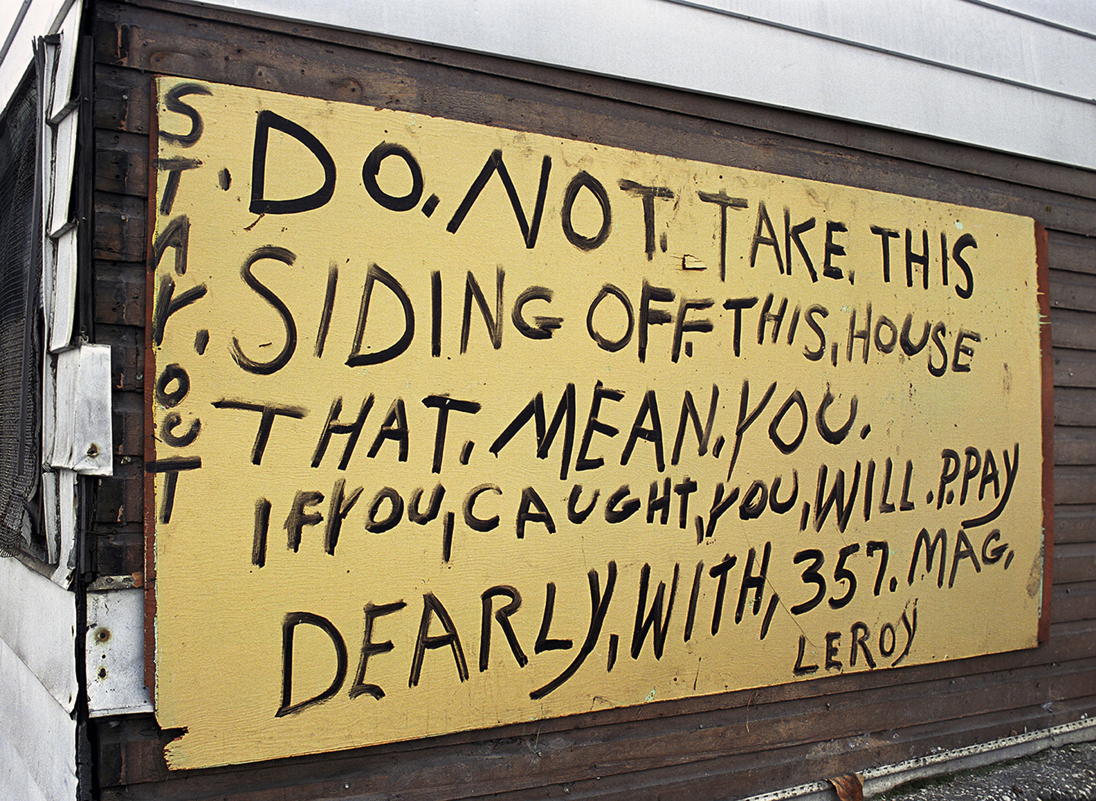 Sign on House, East 83rd Street, 1988