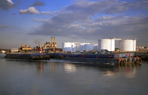 Garbage Barge, Oil Tanks, Greenpoint Incinerator & Newtown Creek