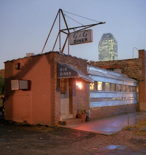 G & G Diner, Queens, night, rain