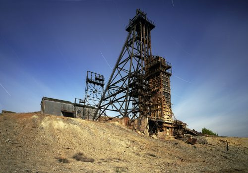 Badger State Mine Headframe in Moonlight