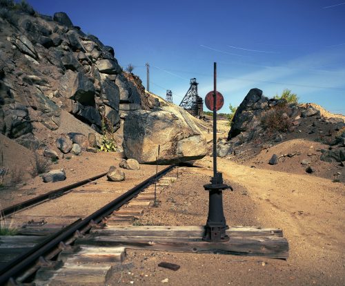 Switch & Boulder, Along the Butte, Anaconda & Pacific Short Line Railroad in Moonlight