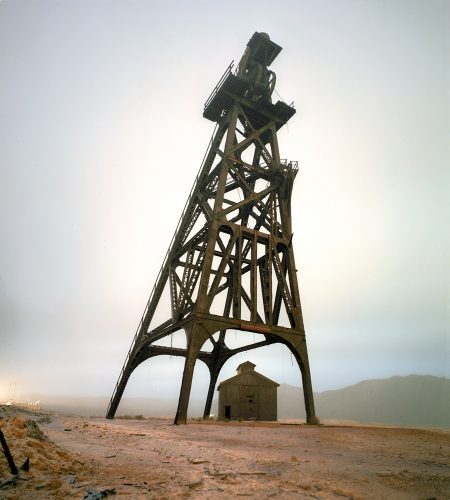 The Bell Diamond Headframe, Approaching Fog in Moonlight
