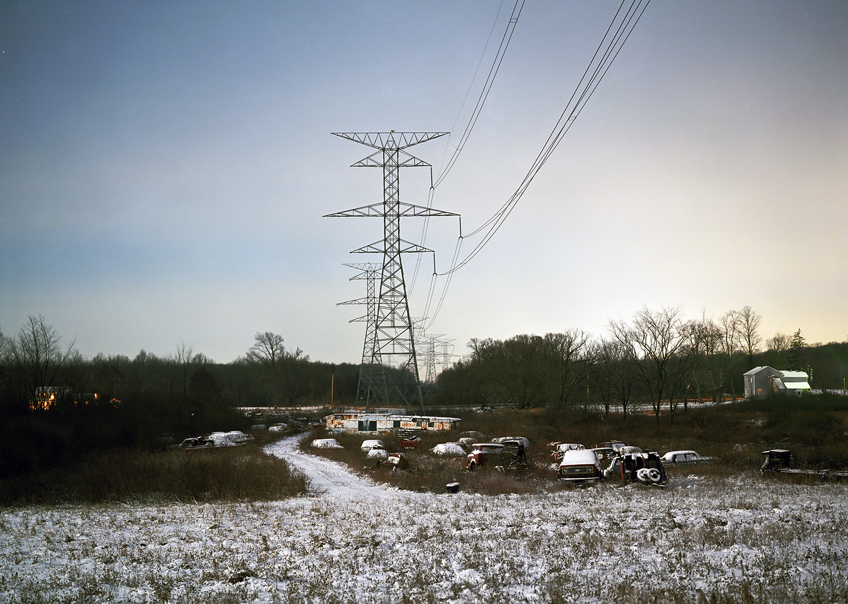 Power transmission Lnes, Farm Junkyard, Ravenna