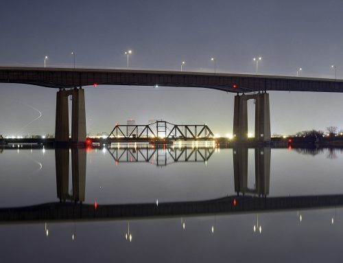 Eastern Spur NJTP over Hackensack River, DB Draw Swing Bridge, 3:00am, High Tide