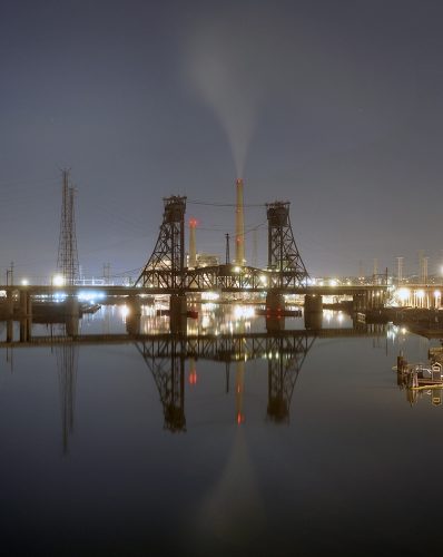 Lower Hack Lift Bridge, (DL&W RR) Hudson Generator, Hackensack River, 2:00am, High Tide