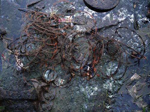 Razor Wire in English Kills at Low Tide