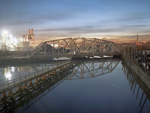 Montauk Swing Bridge Over Dutch Kills, Greenpoint Incinerator, Long Island City, Queens
