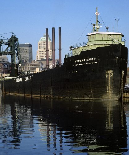 William Mather Ore Boat on Winter Lock-Down, Cuyahoga River