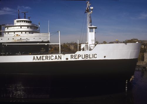 America Republic Passing the John Dykstra - Built 1924, Mothballed 1986, Scrapped 1988