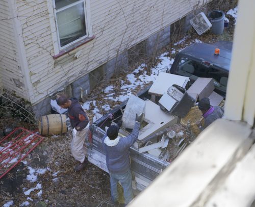Scrappers Loading Metal Into Truck Bed, East 89th Street 2