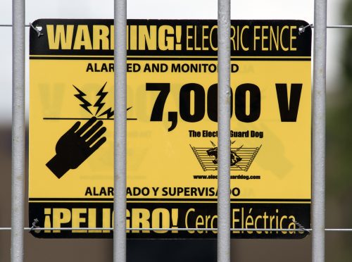 Electric Fence Warning, East 56th Street