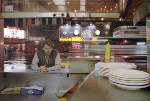 TwoShoes at the street counter of the Grand Luncheonette.