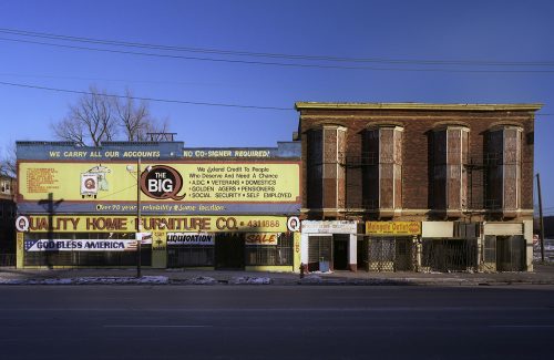 The Big Q Furniture Store and abandoned apartments and retail -Woodland Avenue - Gone